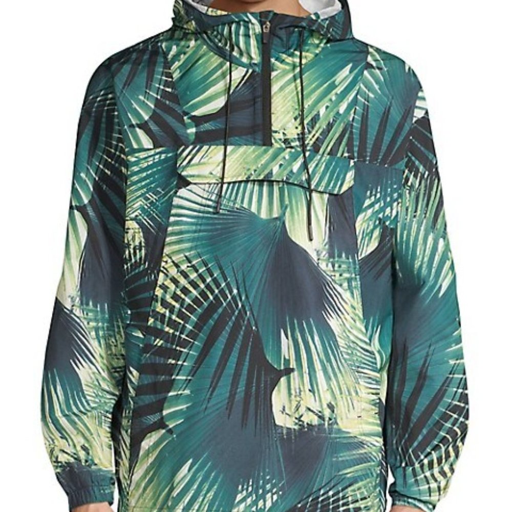 Askya Unisex Palm Leaf Pullover Windbreaker NWT Sz M
